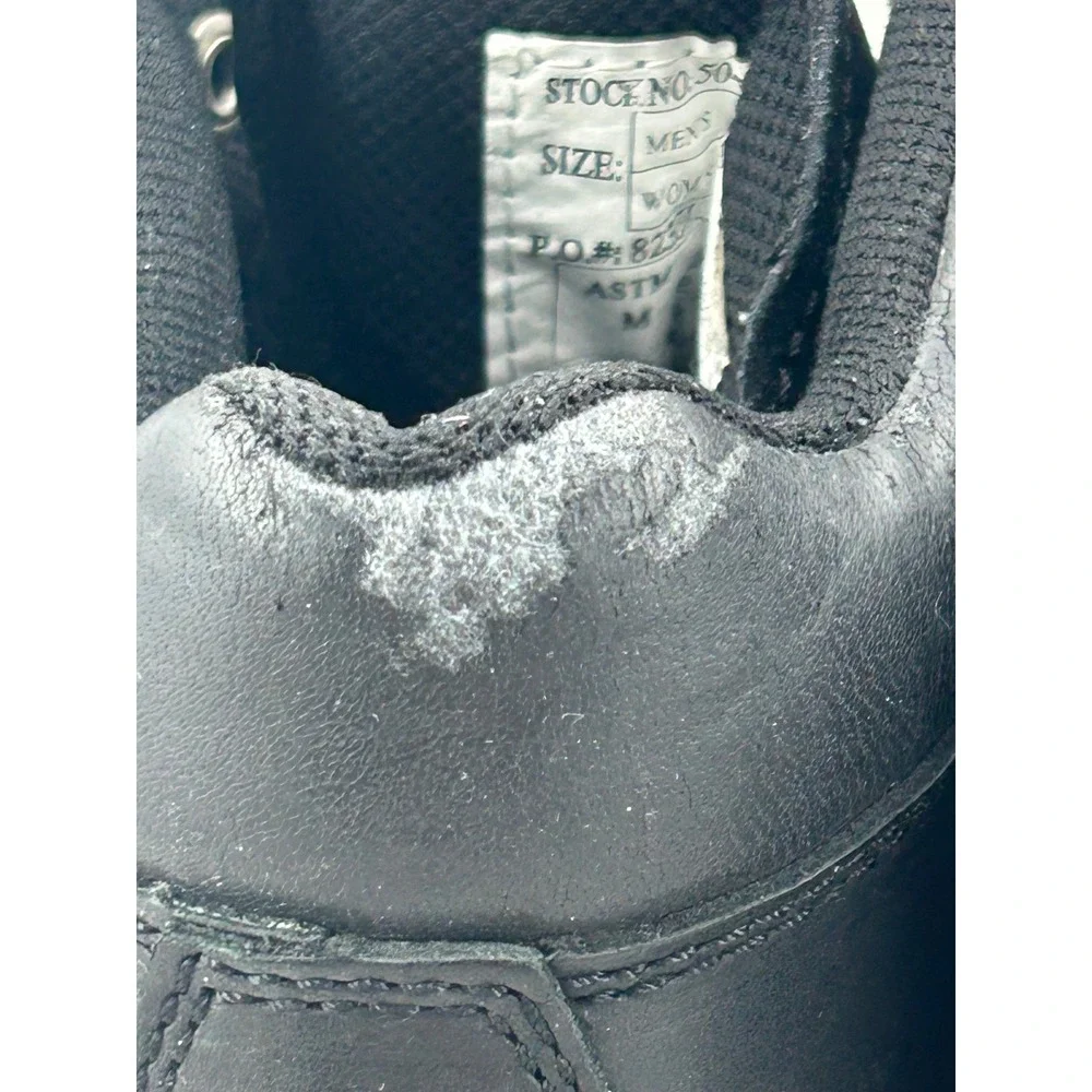 Thorogood Black Leather Lace Up Ankle Work Boots Mens 7.5‎ Wide Womens 9.5 Wide